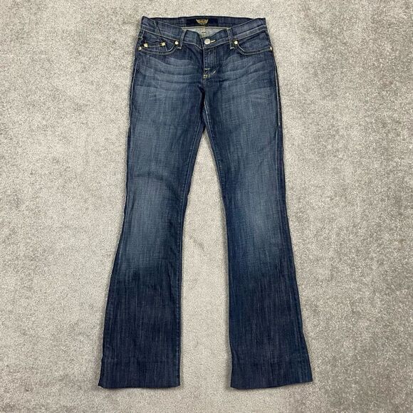Rock Republic Women’s 29 Blue High Waist Wide Leg Flare Denim Jeans Embroidered - Picture 1 of 7